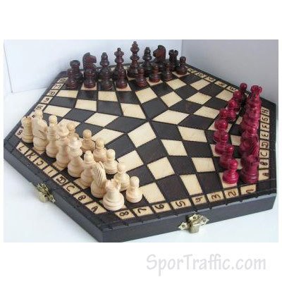 Three-Player Chess - White, Black, Red - New Board Strategy Game